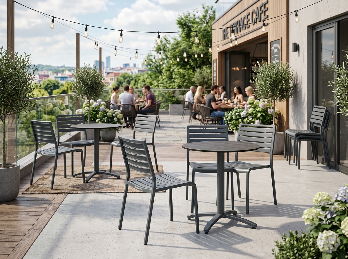 MCR Powder-Coated Aluminium Cafe Bistro Patio Furniture
